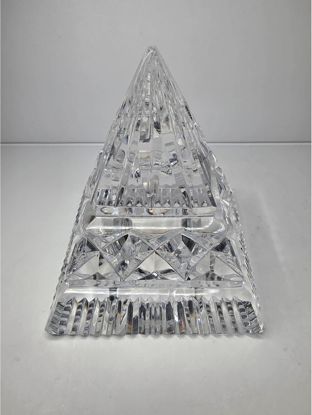 Waterford Crystal Pyramid Paperweight Figurine Signed